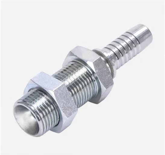12611L Extended Straight BSPP Male 60° Cone Hose Fitting