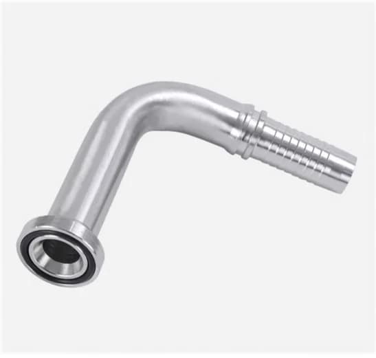 87391L/87691L 90° SAE Code 61 (3000 PSI) / Code 62 (6000 PSI) Long Flange Hose Fitting
