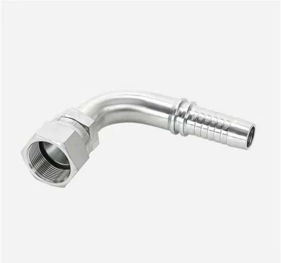 28691D 90° JIS Metric Female 60° Cone Double Hexagon Swivel Hose Fitting
