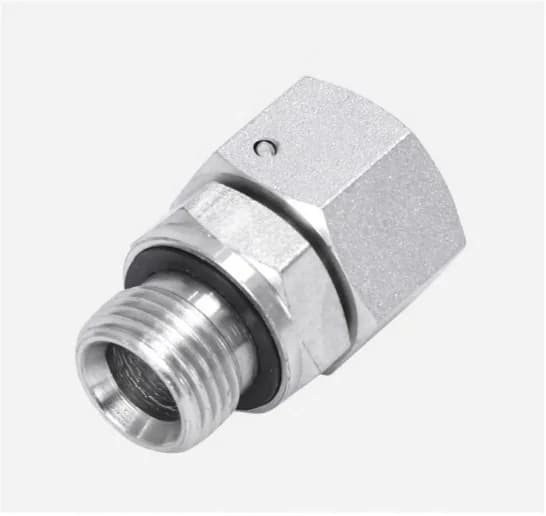 2BC-WD Straight BSPP Male with Captive Seal (ED Ring) to Metric Female 24° Cone Swivel with O-Ring (DKOL)