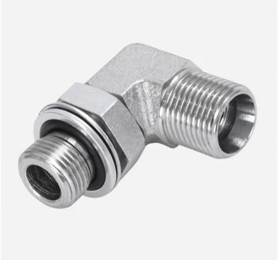 1CH9-OG 90° Elbow Metric Male 24° Cone to Metric Male Adjustable O-Ring Stud End