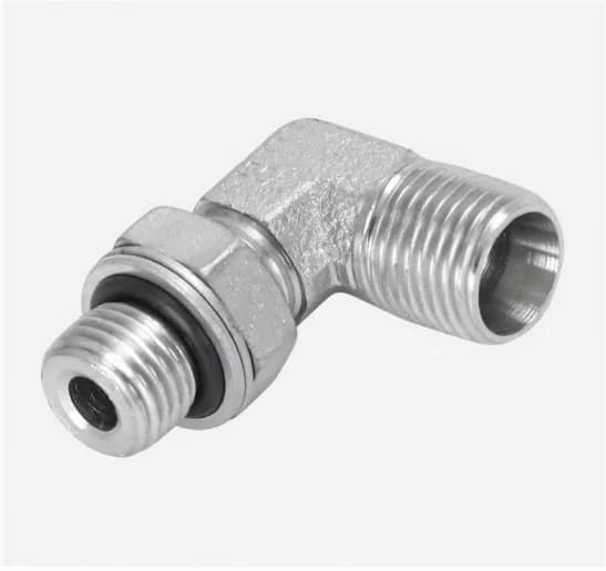 1CO9-OG 90° Elbow Metric Male 24° Cone to SAE O-Ring Bos Adjustable Stud End