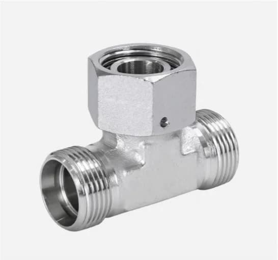 BC Metric Male 24° Cone to Metric Female 24° Cone Swivel with O-Ring (DKOL) Branch Tee