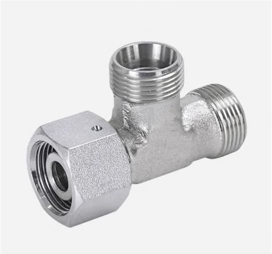 CC Metric Male 24° Cone to Metric Female 24° Cone Swivel with O-Ring (DKOL) Run Tee