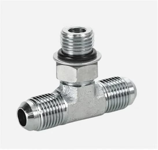 AJOJ-OG JIC Male 37° Flare to SAE Male Adjustable O-Ring Boss Branch Tee